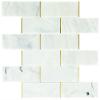 Daltile Lavaliere Natural Stone Melded Mosaic in Honed Alluring White with Brass (5 PC per Carton) (4.65 SQFT per Carton) view 4