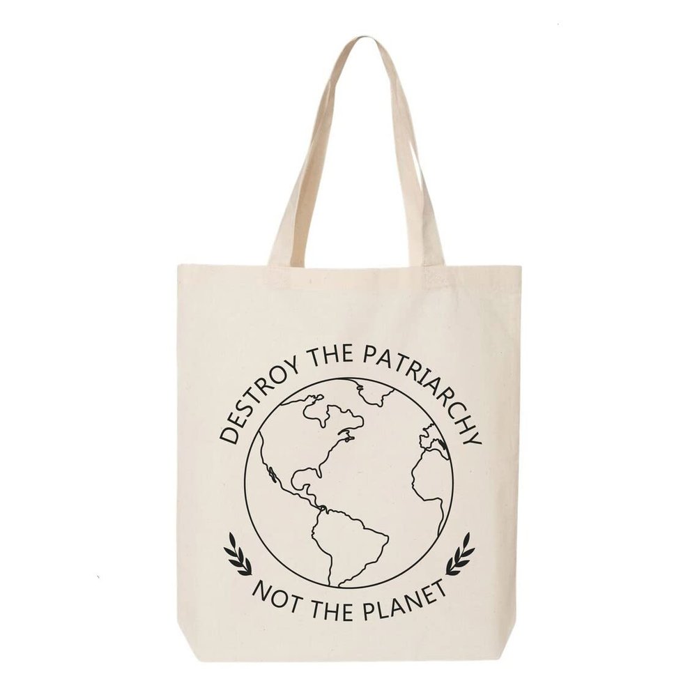 ALLDAY US Tote Bag For Women Retro Large Size Shoulder Bag, Cotton Canvas Bag, Multi-purpose Bag, Reusable Shopping Bag, Planet Natural