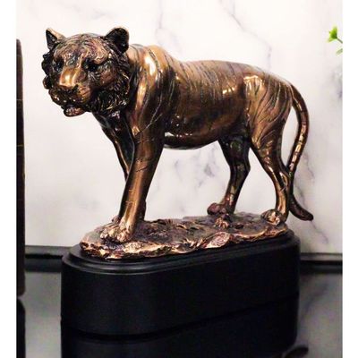 1 Pcs Of 8.5" L Realistic Wildlife Bengal Orange Tiger Prowling Sculpture With Trophy Base