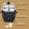 Elite Gourmet ERC006SS 6-Cup Electric Rice Cooker with Stainless Steel Inner Pot, Makes Soups, Stews, Porridges, Grains and Cereals, 6 cup (3 cups uncooked), Black view 4
