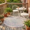 Rugs.com - Jill Zarin Outdoor Rug 3 Ft Round Pink and Aqua Indoor/Outdoor Rug Washable Medallion Design for Patios, Decks, and Porches view 1