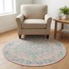 Rugs.com - Jill Zarin Outdoor Rug 3 Ft Round Pink and Aqua Indoor/Outdoor Rug Washable Medallion Design for Patios, Decks, and Porches view 3