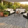 Rugs.com - Jill Zarin Outdoor Rug 7' 10 x 11' Black Washable Rug Ideal for Patios, Decks, and Porches view 1