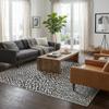 Rugs.com - Jill Zarin Outdoor Rug 7' 10 x 11' Black Washable Rug Ideal for Patios, Decks, and Porches view 3