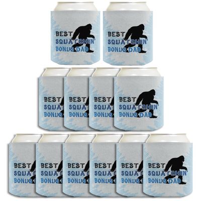 Adopted Dad Gift Best Squatchin' Bon-s Dad 12-Pack Can Coolers Coolies