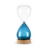 DEMDACO Downtime with Dad Blue 8.5 x 3 Beech Wood Glass and Sand 30 Minute Timer Desk Accessory view 1