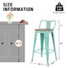 Alunaune 24" Metal Bar Stools Set of 4 Counter Height Barstools Industrial Counter Stool Kitchen Bar Chairs Modern Wood Seat-Distressed Blue view 2