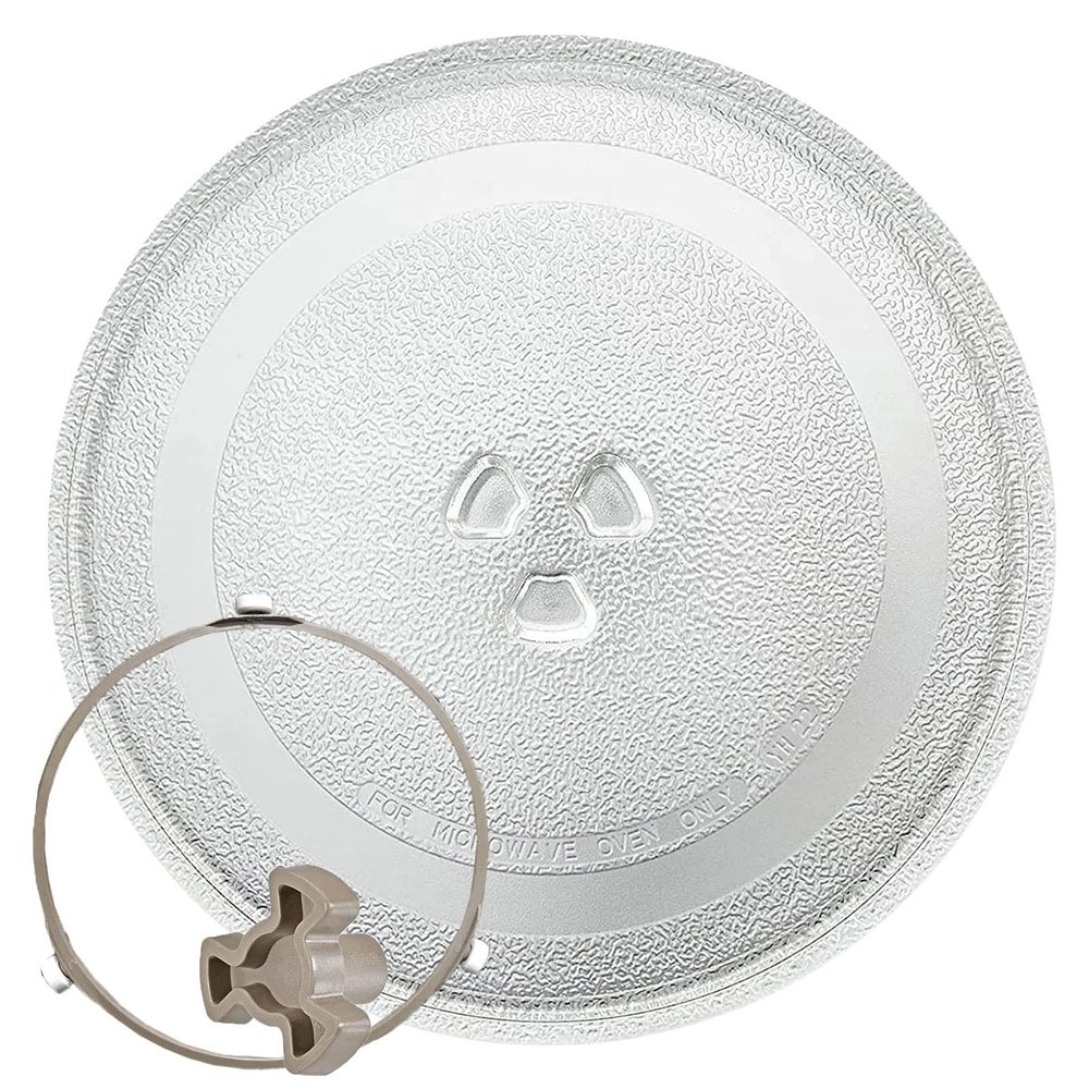 WORDFUN Microwave Plate, Diameter 9.6" 10" 10.6" 12.4", Microwave Oven Cooking Tray, Y-Bottom, Round Glass Turntable Dish Tray, Accessories, for All Brandes Microwaves (Size : Diameter 24.5cm)