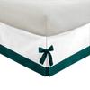 PG Beddings 1 Piece Two Tone Split Corner Tie Bed Skirt, 21 Inch Drop Length 100% Egyptian Cotton, Full Size Solid White/Teal view 3
