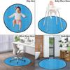 Abstract Gaming Chair Mat for Hardwood Floor Anti-Slip Floor Protector Game Controller Rubber Gaming Computer Chair Mat Stripes Pattern,Turquoise Blue Diameter 39.3 in view 2