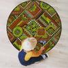 Apartment Decor Gaming Chair Mat for Hardwood Floor Anti-Slip Floor Protector Game Controller Rubber Gaming Computer Chair Mat African Elements Collage,Yellow Orange Diameter 60 in view 1