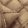 3 Piece Duvet Cover, Luxury Diamond-Ruffle Quilt Cover Set with Zipper, 100% Egyptian Cotton, Soft & Elegant 400TC Comforter Cover Set - Taupe Solid, Super King Size. view 3