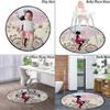 Bicycle Girl Round Rug Nursery Rug for Bedroom Playroom Non Slip Educational Playmat Round Circle Carpet Flowers Butterflies Leaves Branches Image,Multicolor Diameter 60 in view 2