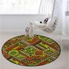 Apartment Decor Gaming Chair Mat for Hardwood Floor Anti-Slip Floor Protector Game Controller Rubber Gaming Computer Chair Mat African Elements Collage,Yellow Orange Diameter 43.3 in view 2