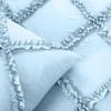 3 Piece Duvet Cover, Luxury Diamond-Ruffle Quilt Cover Set with Zipper, 100% Egyptian Cotton, Soft & Elegant 400TC Comforter Cover Set - Light Blue Solid, Super King Size. view 2