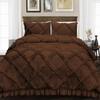 5 Piece Duvet Cover, Luxury Diamond-Ruffle Quilt Cover Set with Zipper, 100% Egyptian Cotton, Soft & Elegant 400TC Comforter Cover Set - Chocolate Solid, Superking Plus Size. view 1