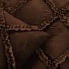 5 Piece Duvet Cover, Luxury Diamond-Ruffle Quilt Cover Set with Zipper, 100% Egyptian Cotton, Soft & Elegant 400TC Comforter Cover Set - Chocolate Solid, Superking Plus Size. view 3
