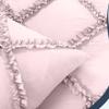 3 Piece Duvet Cover, Luxury Diamond-Ruffle Quilt Cover Set with Zipper, 100% Egyptian Cotton, Soft & Elegant 400TC Comforter Cover Set - Pink Solid, King Size. view 3