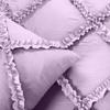 3 Piece Duvet Cover, Luxury Diamond-Ruffle Quilt Cover Set with Zipper, 100% Egyptian Cotton, Soft & Elegant 400TC Comforter Cover Set - Lavender Solid, Eastern King Size. view 3