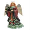 Enesco Jim Shore Heartwood Creek Holiday Manor Angel Holding Wreath Figurine, 9.25 Inch, Multicolor view 1