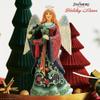 Enesco Jim Shore Heartwood Creek Holiday Manor Angel Holding Wreath Figurine, 9.25 Inch, Multicolor view 2