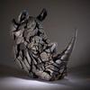 Enesco Edge Sculpture Rhinoceros Head Bust Animal Figurine, 19.3 Inch, Dark Grey view 3
