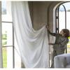 100% Linen Curtain Farmhouse White Curtains 63 Inches Long Pinch Pleated Drapes Linen Fall Curtains for Living Room Bedroom Window Treatments Light Filtering Curtains 1 Panel Set (100"W x 63"L) view 2