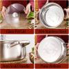 304 Stainless Steel Stock Pot - Stock Pot With Tempered Glass Lid, Multifunctional Soup Pot With Thickened Composite Bottom, Dishwasher Safe, Induction Cooker Gas General Purpose (Size : 28CM) view 4