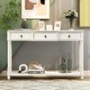 Buffet Sideboard, Wood Storage Cabinet, Console Table with Storage Shelf, 3 Drawers, Wood Buffet Server for Living Room Kitchen Dining Room (Antique White) view 3