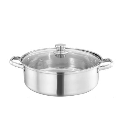 304 Stainless Steel Stock Pot - Stock Pot With Tempered Glass Lid, Multifunctional Soup Pot With Thickened Composite Bottom, Dishwasher Safe, Induction Cooker Gas General Purpose (Size : 30CM)