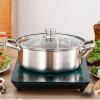 304 Stainless Steel Stock Pot - Stock Pot With Tempered Glass Lid, Multifunctional Soup Pot With Thickened Composite Bottom, Dishwasher Safe, Induction Cooker Gas General Purpose (Size : 30CM) view 3