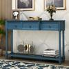 Buffet Sideboard, Wood Storage Cabinet, Console Table with Storage Shelf, 3 Drawers, Wood Buffet Server for Living Room Kitchen Dining Room (Antique Navy) view 1