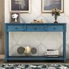 Buffet Sideboard, Wood Storage Cabinet, Console Table with Storage Shelf, 3 Drawers, Wood Buffet Server for Living Room Kitchen Dining Room (Antique Navy) view 3