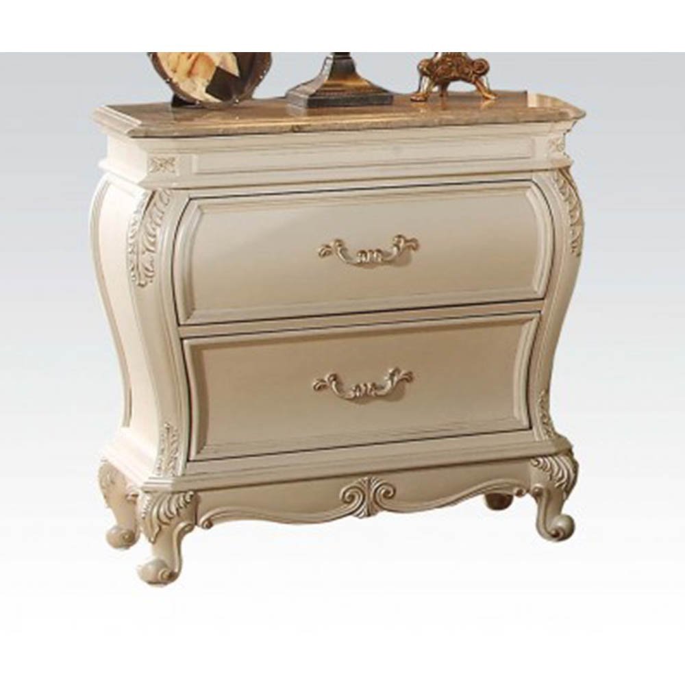 Acme Chantelle Nightstand in Pearl White 23543