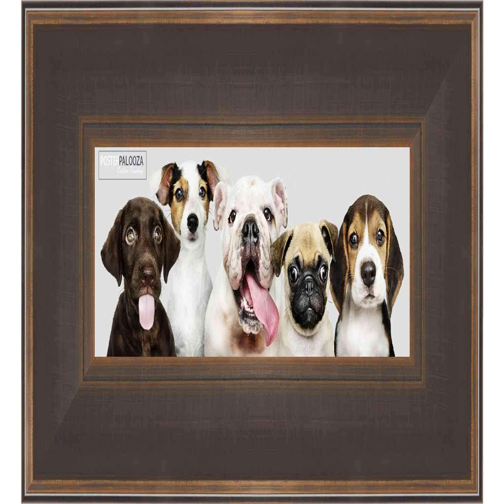 Poster Palooza Panoramic or Puzzle Contemporary Bronze Complete Wood Panoramic Frame with UV Acrylic Plexiglass, Foam Board Backing & Hardware Included