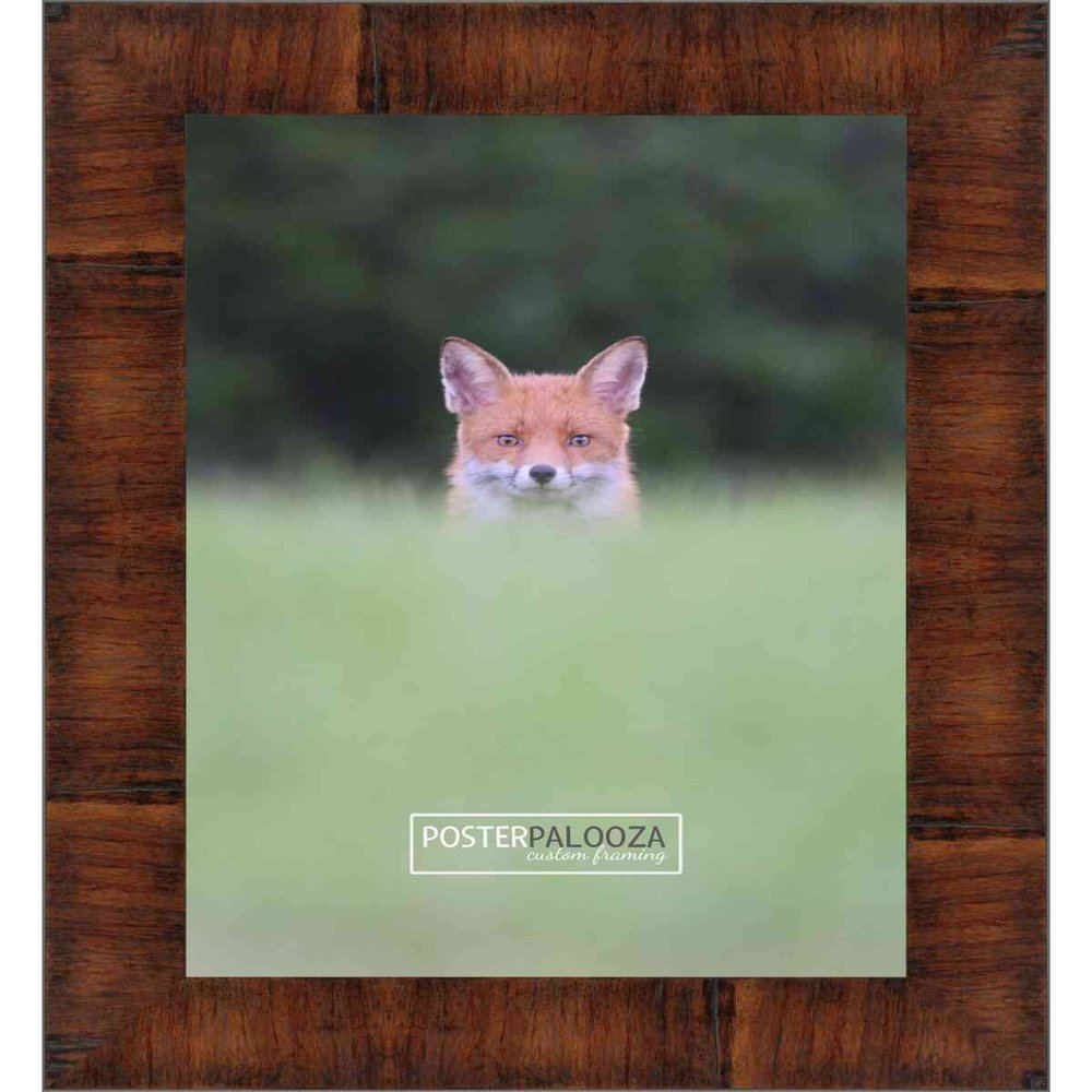 Poster Palooza 9x14 Contemporary Walnut Complete Wood Picture Frame with UV Acrylic Plexiglass, Foam Board Backing & Hardware Included