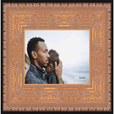 Poster Palooza 16x23 Ornate Antique Gold Complete Wood Picture Frame with UV Acrylic Plexiglass, Foam Board Backing & Hardware Included