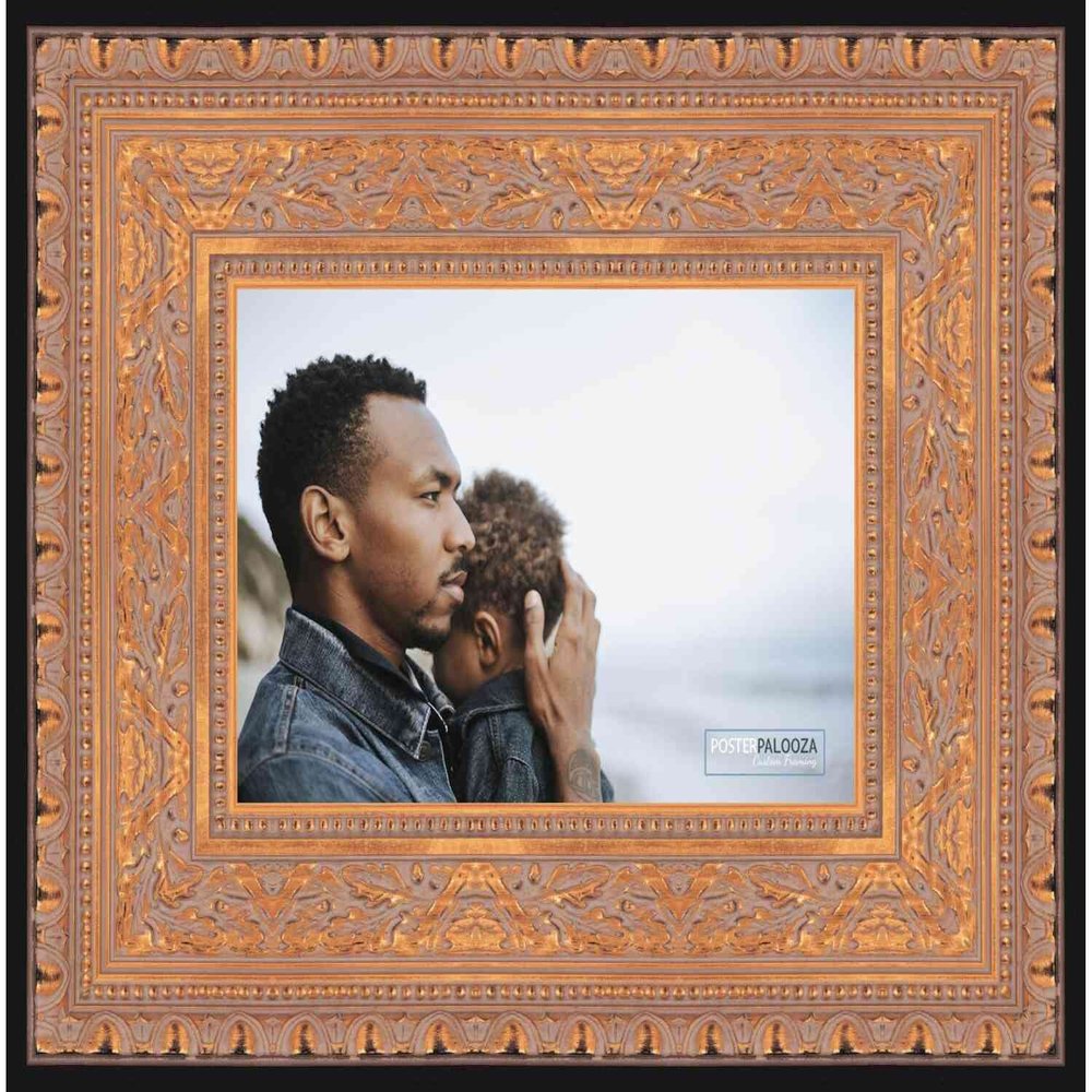 Poster Palooza 16x23 Ornate Antique Gold Complete Wood Picture Frame with UV Acrylic Plexiglass, Foam Board Backing & Hardware Included