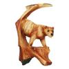 1 Pcs Rainforest Prowling Tiger Faux Wood Cutout Carving Resin Figurine 5" Tall view 2