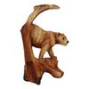 1 Pcs Rainforest Prowling Tiger Faux Wood Cutout Carving Resin Figurine 5" Tall view 4