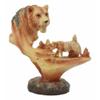 1 Pcs Tiger Statue 7" Tall Faux Wood Resin Tiger Family Jungle Wildlife Scene view 1