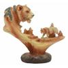 1 Pcs Tiger Statue 7" Tall Faux Wood Resin Tiger Family Jungle Wildlife Scene view 3