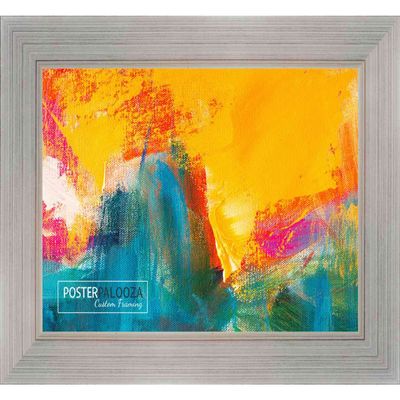 Poster Palooza 40x30 Contemporary Silver Wood Picture Frame - Complete with Frame Grade Acrylic, Backing, and Hardware