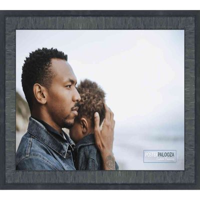 Poster Palooza 8x14 Contemporary Black Complete Wood Picture Frame with UV Acrylic Plexiglass, Foam Board Backing & Hardware Included