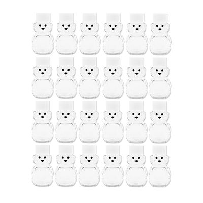 CLEARVIEW CONTAINERS - 2 Ounce Honey Bears with Sealable White Screw Top Lid - 24 Pack (2 oz. Bear, 24pk, White)