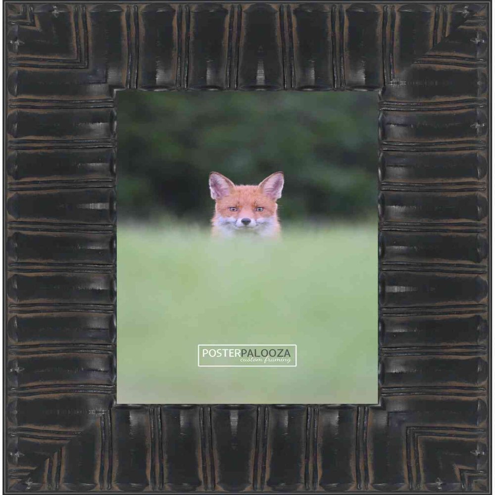 Poster Palooza 24x30 Ornate Black Complete Wood Picture Frame with UV Acrylic Plexiglass, Foam Board Backing & Hardware Included