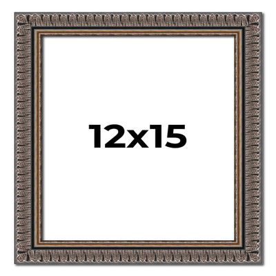Poster Palooza 12x15 Frame Black and Gold Harvest Ornate Solid Wood Picture Frame | 1.75 Inch Moulding Width | with UV Acrylic Plexiglass, Foam Board Backing & Hanging Hardware Included