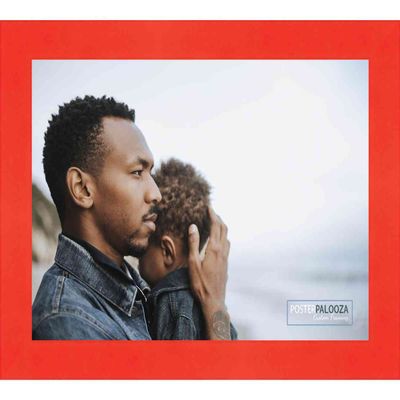 Poster Palooza 6x12 Frame Red Minimalist Solid Wood Picture Frame with UV Acrylic Plexiglass, Foam Board Backing & Hanging Hardware Included