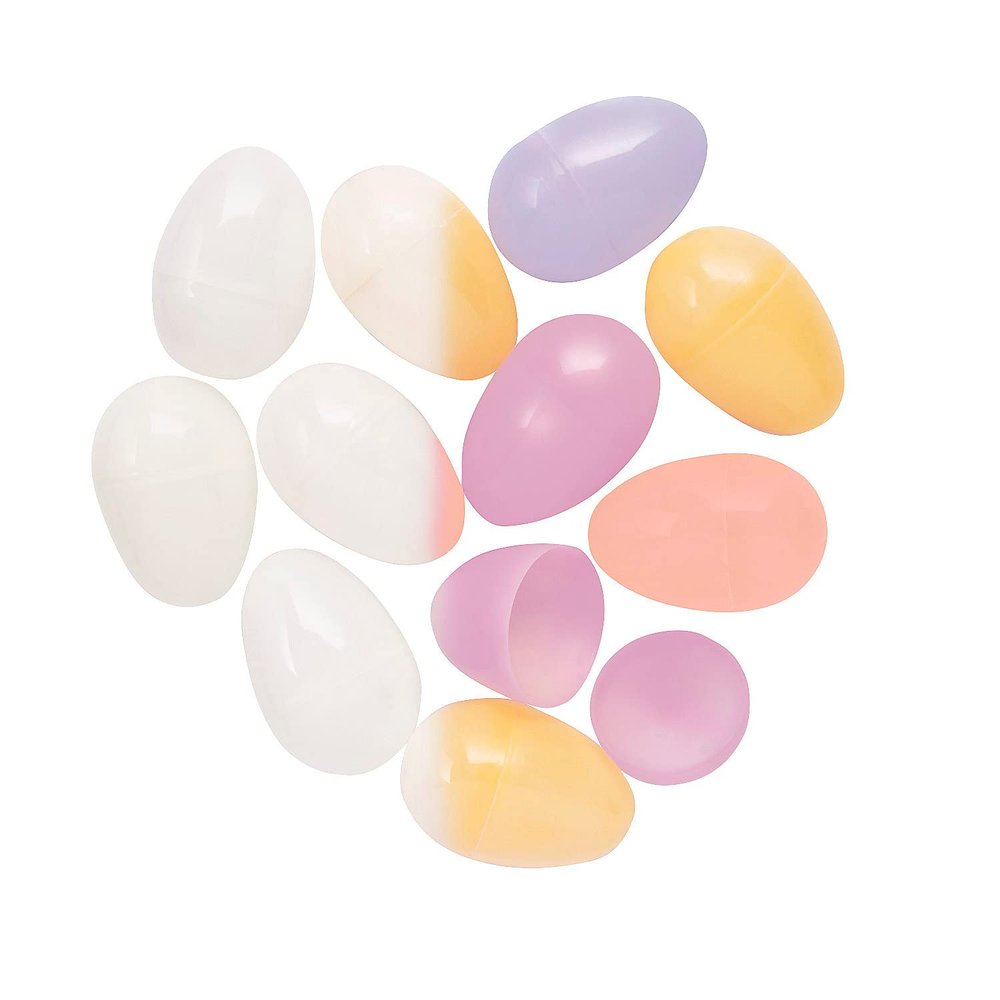 Fun Express 3" UV Light Color-Changing Plastic Easter Eggs, 48 Piece