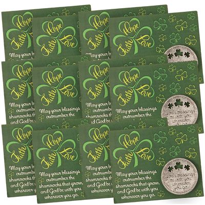Fun Express Religious St. Patricks Day Gods Blessings Pocket Token with Card, 12 Piece
